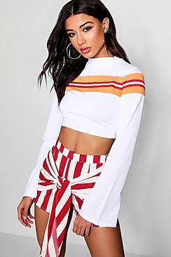 High Neck Colour Block Sweat Top