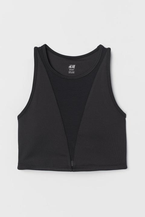 Top De Deporte Cropped - Negro