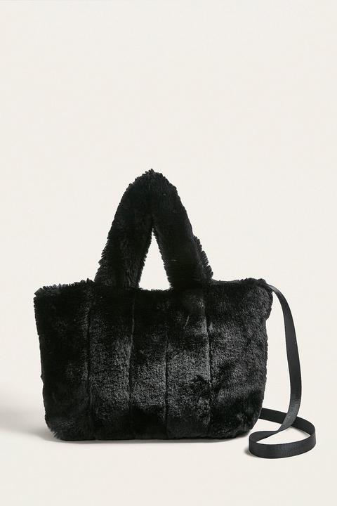 Uo Faux Fur Mini Crossbody Tote Bag - Womens All