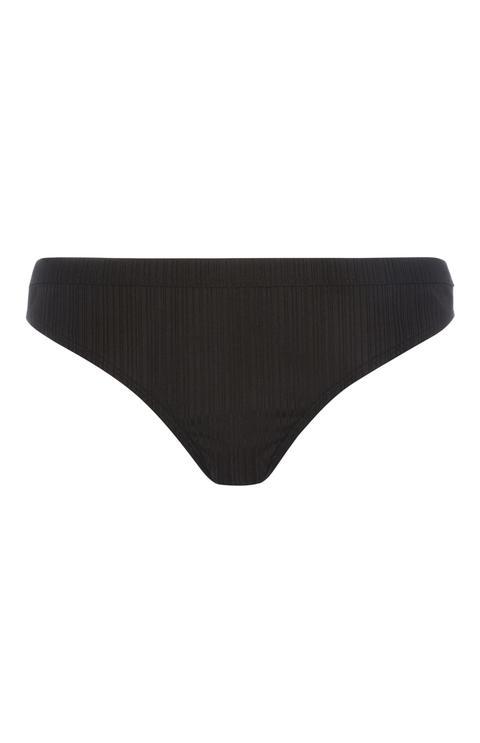 Braguita De Bikini Negra Acanalada