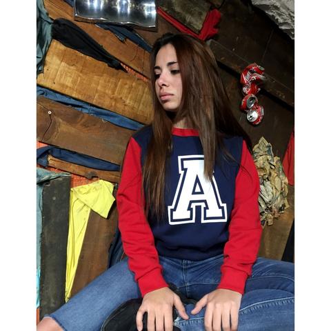 Sudadera Mujer Uissos Corta Sin Capucha Combinada Logo A