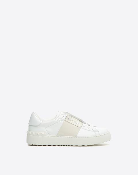 Patent Leather Stripe Open Sneaker