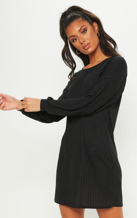 black oversized jumper dress