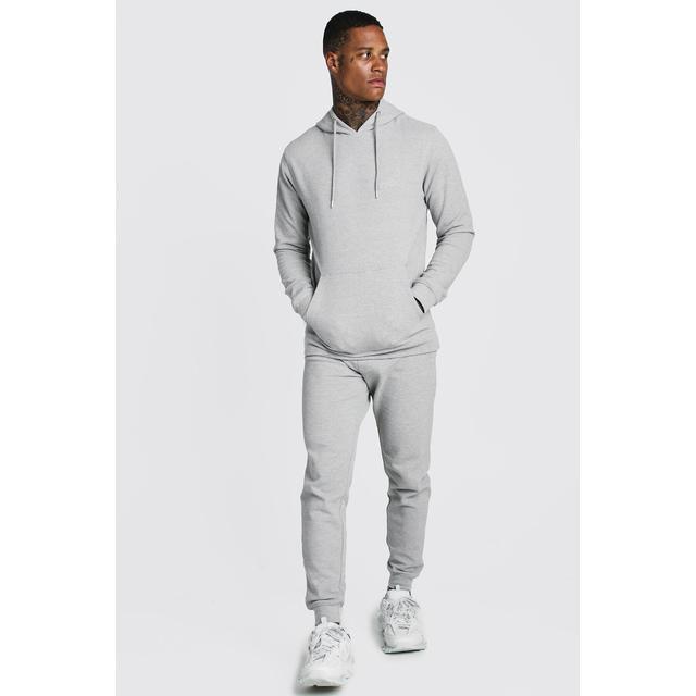 mens skinny grey tracksuit