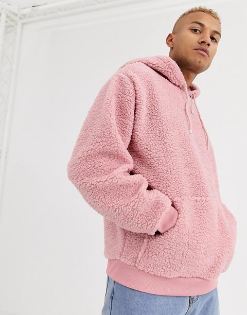 asos oversized hoodie in borg