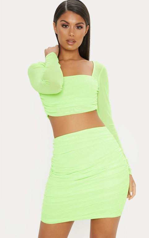 neon green ruched top