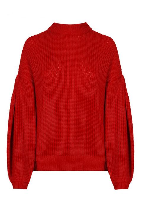 Maglione Rosso Collo Alto