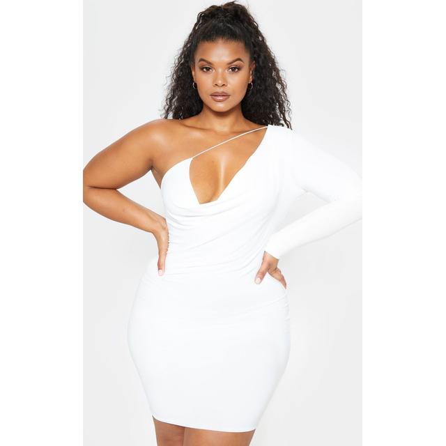 white one shoulder bodycon dress