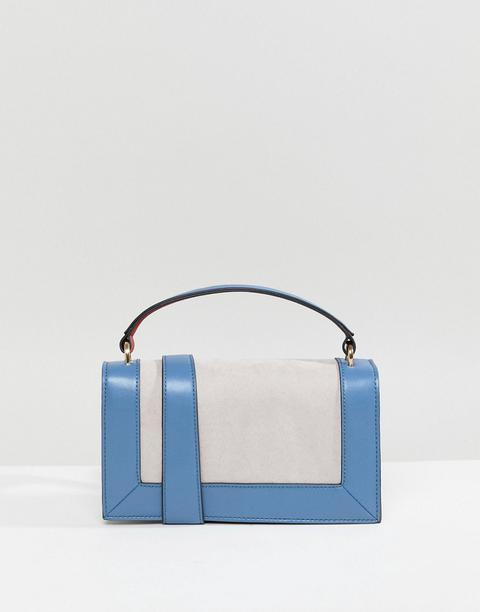 Asos Design - Borsa A Tracolla Con Pannello Con Bordo Esterno A Contrasto - Blu