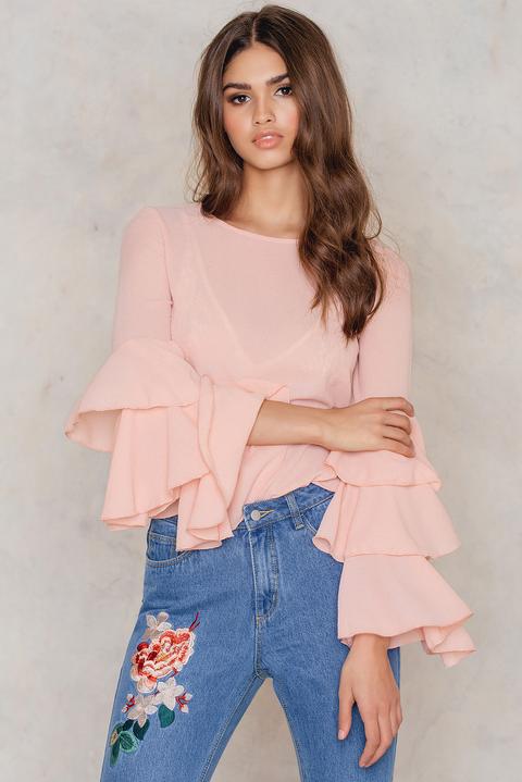 Triple Layer Flounce Blouse Pink