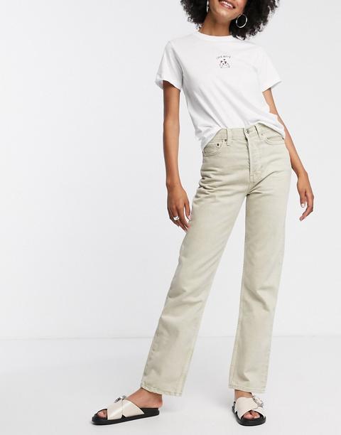 Topshop Dad Jeans In Off White-neutral