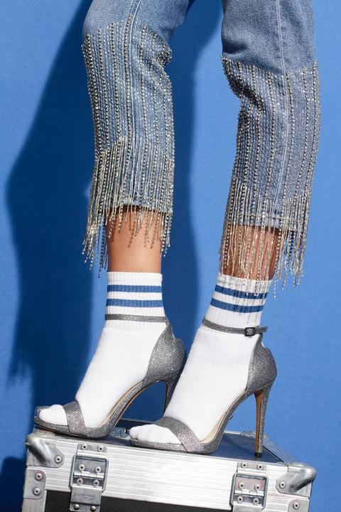 Limited Edition Straight Leg Dazzle Hem Jeans
