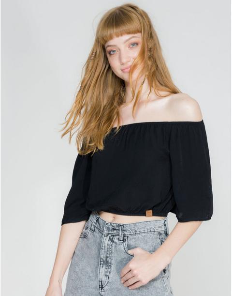 Camisa Hombros Descubiertos Negra