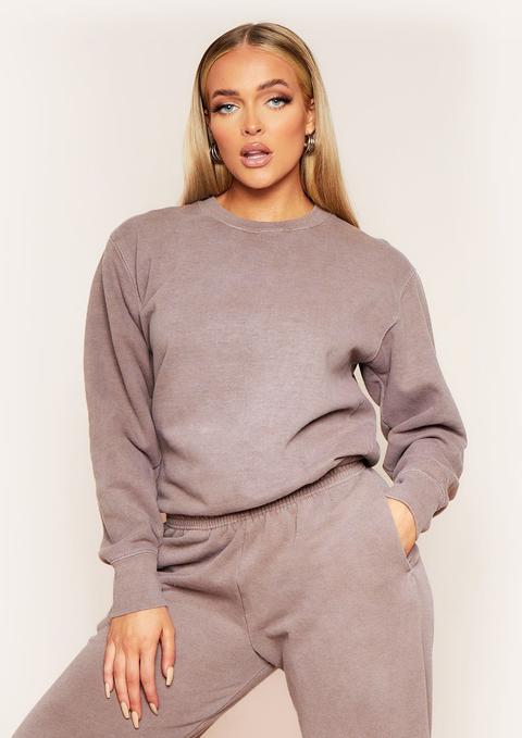 Ashley Mocha Washed Oversized Sweatshirt