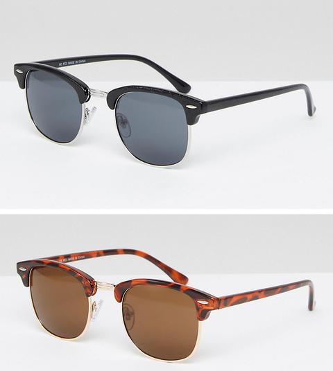 Pack De 2 Gafas De Sol Clásicas De Estilo Retro De Asos