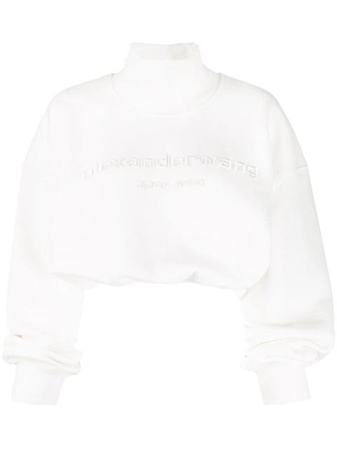 Alexander Wang - Cropped Oversized Logo Jumper