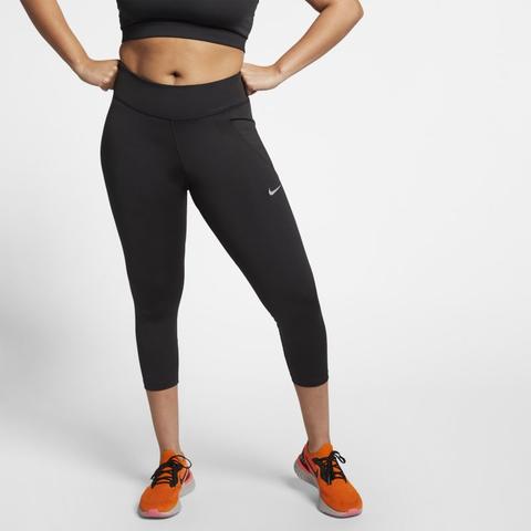 Nike Fast Leggings Cortos De Running De Talle Medio - Mujer - Negro