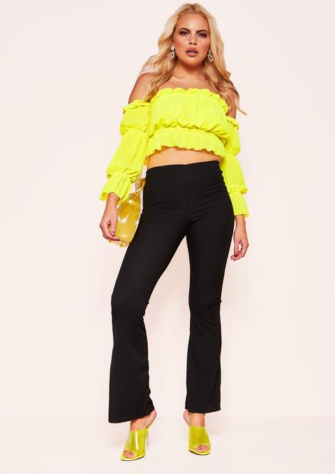 yellow bardot crop top