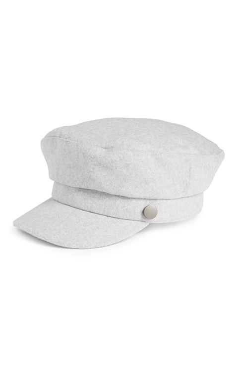 Grey Felt Bakerboy Hat