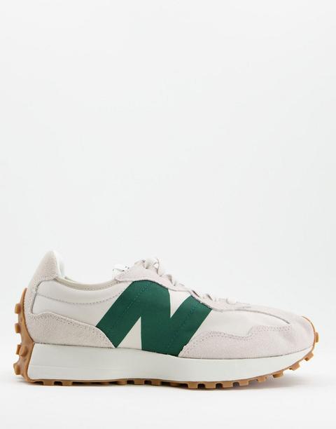 Zapatillas De Deporte Blanco Hueso Y Verdes De Ante 327 De New Balance