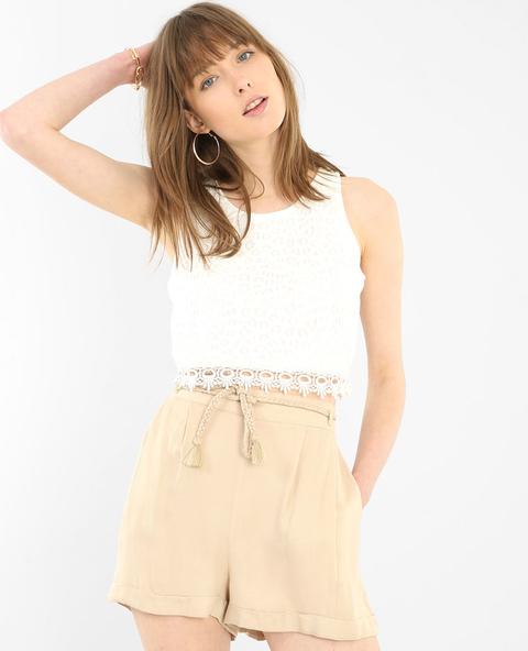 Canotta Cropped Pizzo