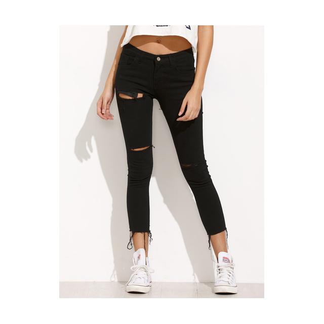 Pantalones Rotos Denim Negro from SheIn on 21 Buttons