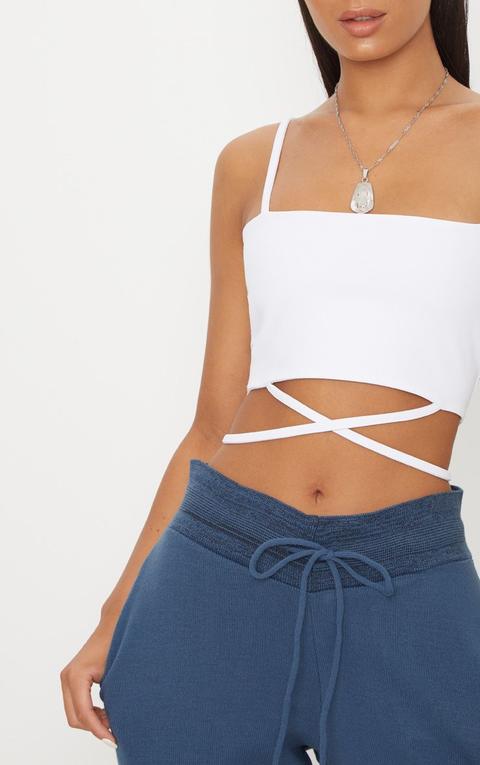 White Strap Crop Top