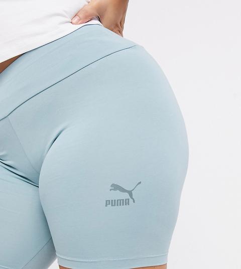 Shorts Estilo Leggings Con Lavado Azul Exclusivos En Asos De Puma Plus