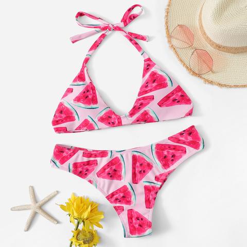 Random Watermelon Halter Bikini Set