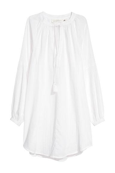 H & M - Tunica In Cotone - Bianco