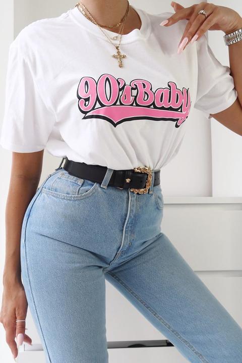 White 90's Baby Oversized T