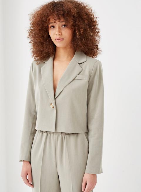 Raine Crop Blazer Sage Green