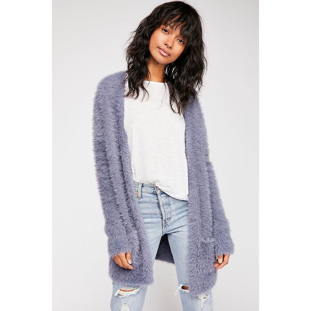 free people faux fur cardi