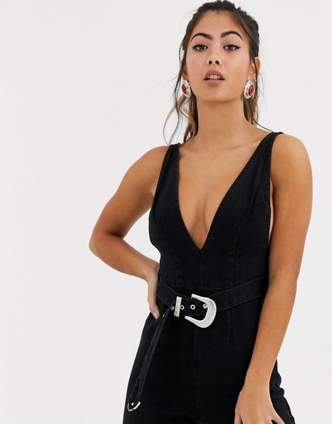 petite plunge jumpsuit