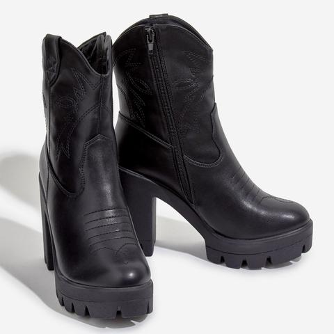 Chill Platform Chunky Sole Western Boot 
