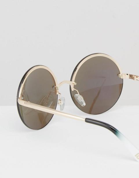 River Island Round Frameless Reflective Sunglasses