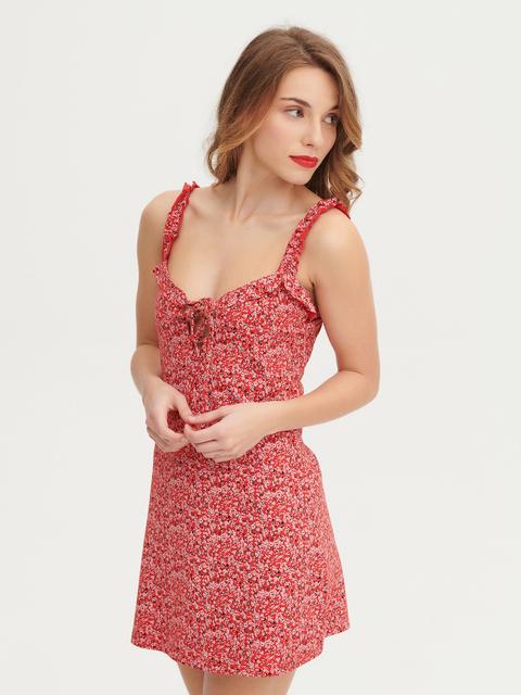 Vestido Floral Lace Up