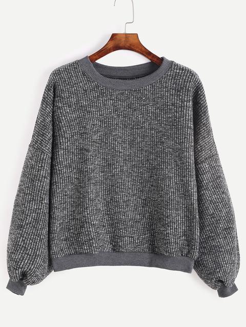 Maglione A Costine Spalle Cascanti - Grigio Scuro