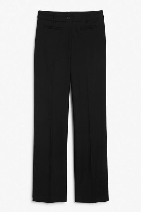 Dressy Wide Leg Trousers - Black