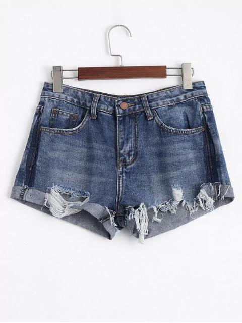 Ripped Cutoffs Denim Shorts