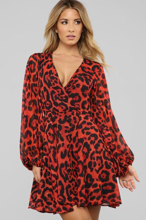 red and black cheetah print dress