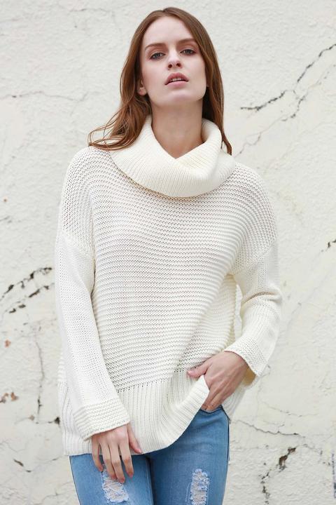 Split Dolcevita Pullover Maglione