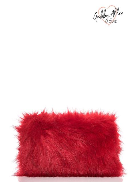 Gabby's Red Faux Fur Bag