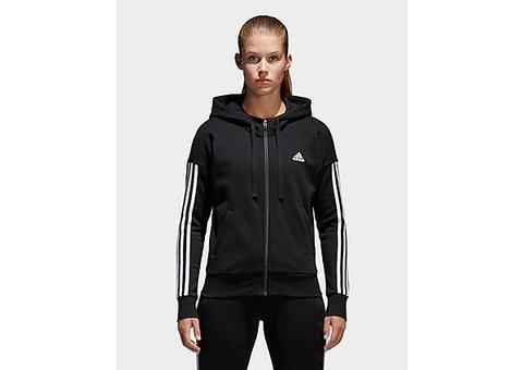 adidas essentials 3 stripe full zip hoodie