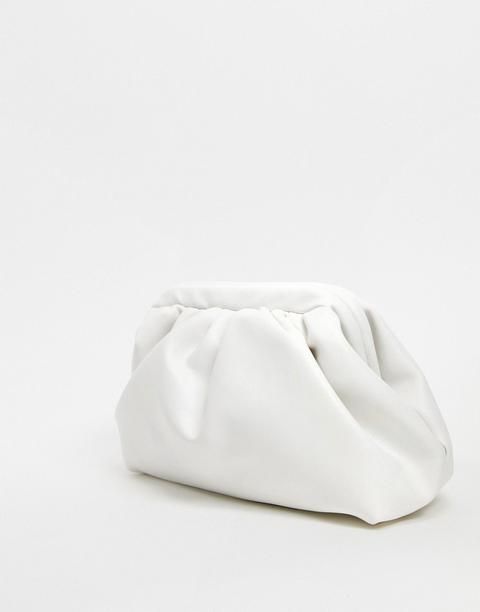 My Accessories London Slouchy Pillow Clutch In White