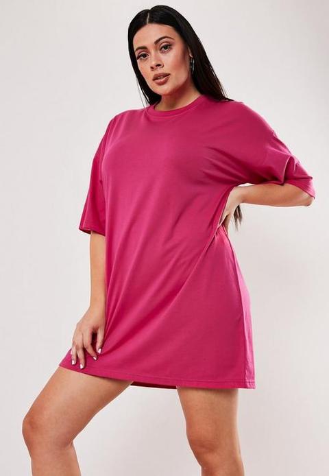 pink oversized t shirt dress