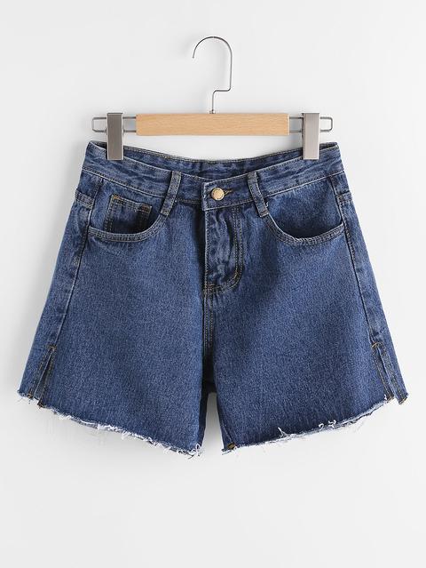 Fray Hem Denim Shorts