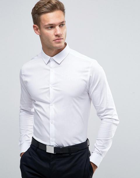 New Look - Camicia Skinny Bianca - Bianco