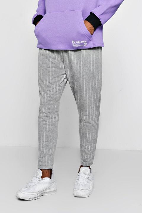 pinstripe smart joggers