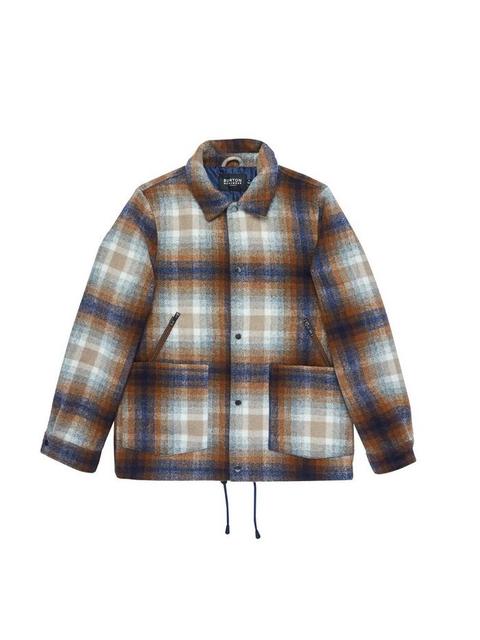 Tan And Navy Checkered Overshirt